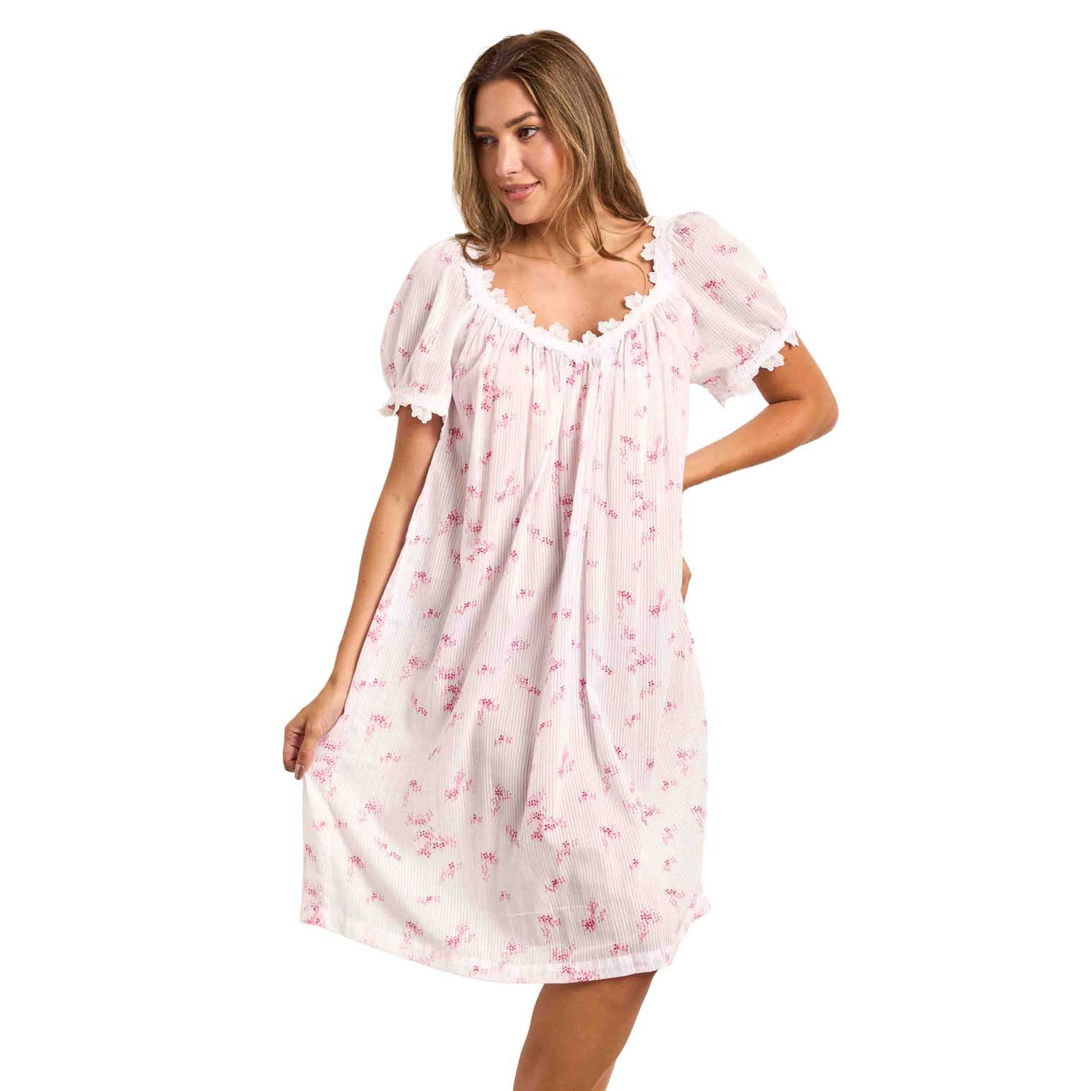 Cottonreal Super Voile Mini Petal Flora Bell Puffed S/S Nightdress